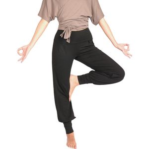 Namastae® Yoga broek dames | Harem broek | Yoga broek dames wijde pijp | Zwart | Maat 40 | Maat L