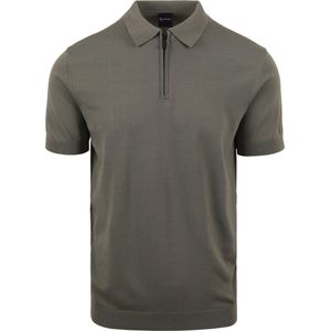 Suitable - Half Zip Polo Groen - Slim-fit - Heren Poloshirt Maat XXL