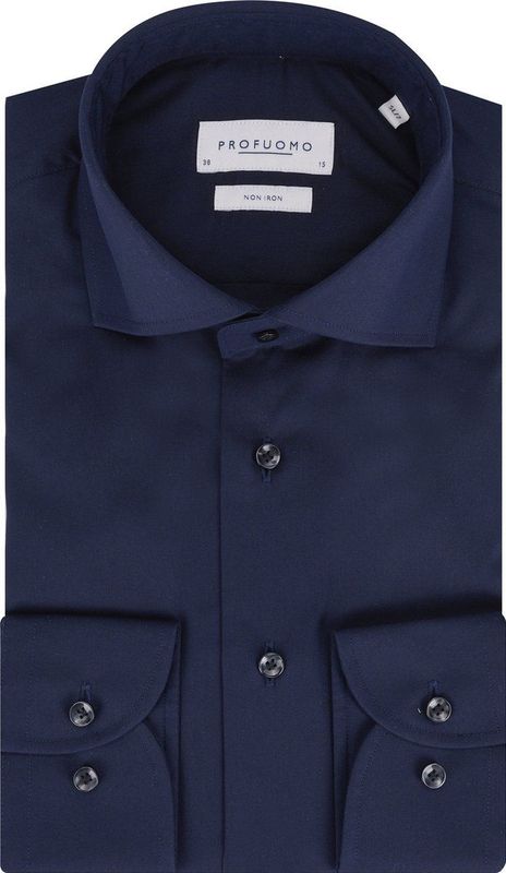 Profuomo Twill Overhemd Extra Lange Mouwen Navy - Maat 40 - Heren - Overhemden Formeel