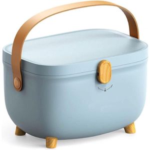 EHBO-doos draagbaar kunststof bewaardoos voor medicijnen - dubbellaags medicijn-organizer blauw