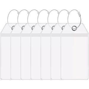 Complete set bagagelabels - 7 stuks - transparant - pvc