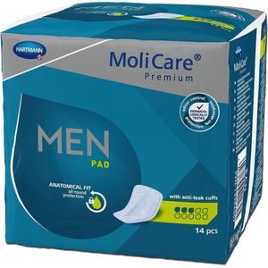 Molicare Premium Men Pads - Inlegkruisjes - 3 Druppels - 14 Stuks