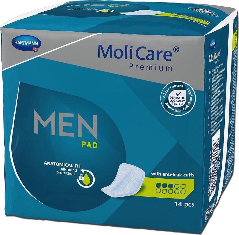 Molicare Premium Men Pads - Inlegkruisjes - 3 Druppels - 14 Stuks