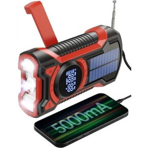 Stemily Noodradio - Solar - Opwindbaar - Batterij - Noodpakket - Draagbare Radio - Powerbank - Zaklamp - SOS Alarm