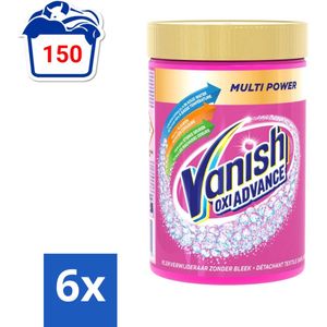 Vanish Oxi Advance - Vlekkenverwijderaar Poeder - Zonder Bleek - Gekleurde Was - 600 Gram - Voordeelverpakking - 6 stuks