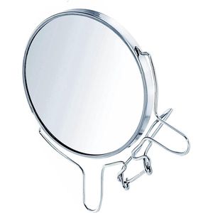 Dubbelzijdige Make-up Spiegel – 16 cm Diameter – 3x Vergroting – Zilver