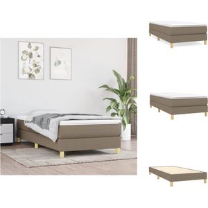 vidaXL Boxspringframe - taupe stof - 203x90x25cm - multiplex lattenbodem - Bed