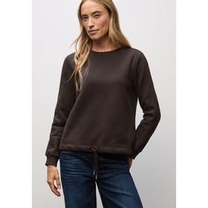 Street One - Dames Sweater - Bruin - Met Geribd Detail