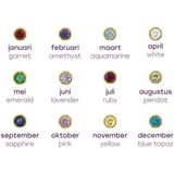 Lucardi - Dames Stalen Goldplated Oorbellen - Goudkleurig - Geboortesteen Juli