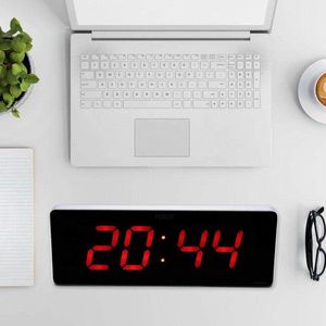Kalenderklok, 14"" Extra Groot LED Digitaal Bureau Alarm Dag Klok Temperatuur Muurklokken (36 * 13 * 3 cm-Uur + Minuut Kalender)