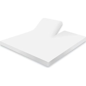 Splittopper Hoeslaken Jersey Katoen - 160x200cm - wit - Split Enkel - Single Split