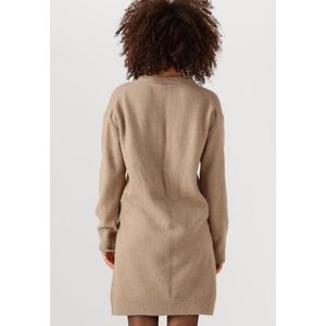 Object Objjuno Re O-neck Knit Dress Dames - Jurk - Beige - Maat S