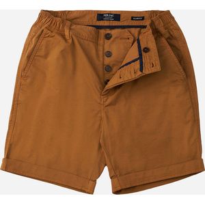 Mr Jac - Slim fit - Heren - Korte Broek - Shorts - Garment Dyed - Pima Cotton - Bruin - Maat XS