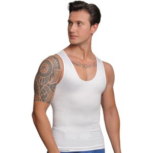 TAFUER - Corrigerend Hemd Mannen - Body Buik Shapewear Shirt - Slim Waist Shaper - Mode - Body Shaper - Mouwloos - Wit - M