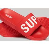 Superdry - Core Vegan Pool Slippers - Rood - Gevoerde Riem - Gevormd Voetbed