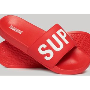 Superdry - Core Vegan Pool Slippers - Rood - Gevoerde Riem - Gevormd Voetbed