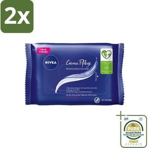 Nivea - Gezicht - Reinigingsdoekjes - Crème Care - 25 Doekjes - Voordeelverpakking - 2 stuks - Reinigingsdoekjes - NIVEA Crème