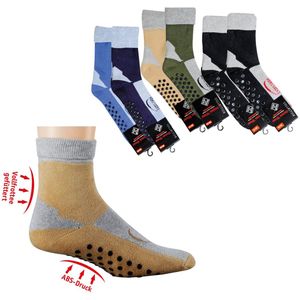 Anti slip sokken | huissokken | maat 43-46 | 6 paar | badstof gevoerd | twee kleuren blauw