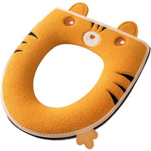 Toiletzittinghoes, waterdichte leren rugleuning, huidvriendelijk vezelmateriaal, ingebouwd handvatontwerp, eenvoudige installatie, compatibel met verschillende toiletvormen, ritsontwerp - tijgergeel.