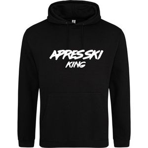 APRES SKI KING Hoodie | Sweater | Capuchon | Trui | Hooded | Print | Zwart | Maat XS