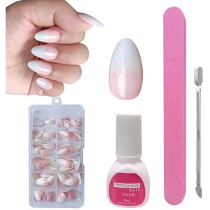 Azomor® Complete Set van 120 Amandelvormige Kunstnagels in Diverse Kleuren en Designs