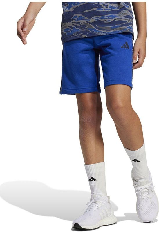adidas - Seasonal Essentials Camo - Korte Sportbroek - Blauw - 7-8 Jaar