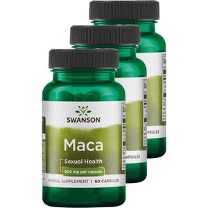 Swanson | Maca 500mg | 60 Capsules | 3 stuks | 3 x 60 Capsules
