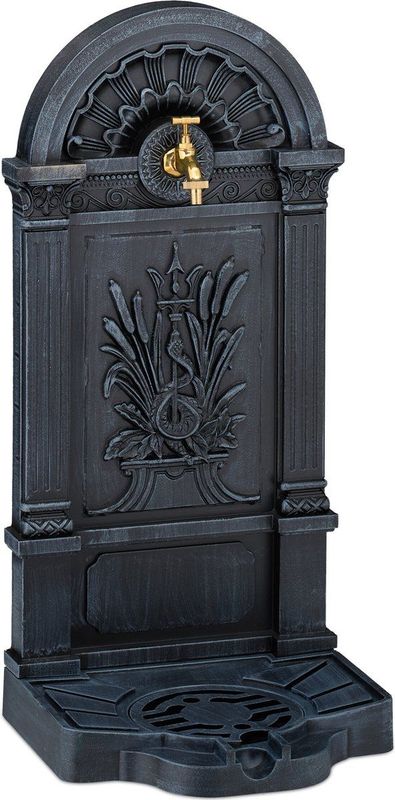 fontein met kraan - 82,5 x 39 x 33 cm - buitenkraan - vrijstaand - met putje