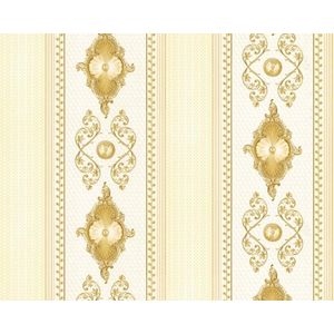 TRADITIONEEL KLASSIEK STREPEN BEHANG - Beige Goud - AS Creation Concerto 3