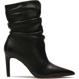 Kazar - Leren Laarzen - Zwart - Dames - Met Gekreukeld Bovendeel