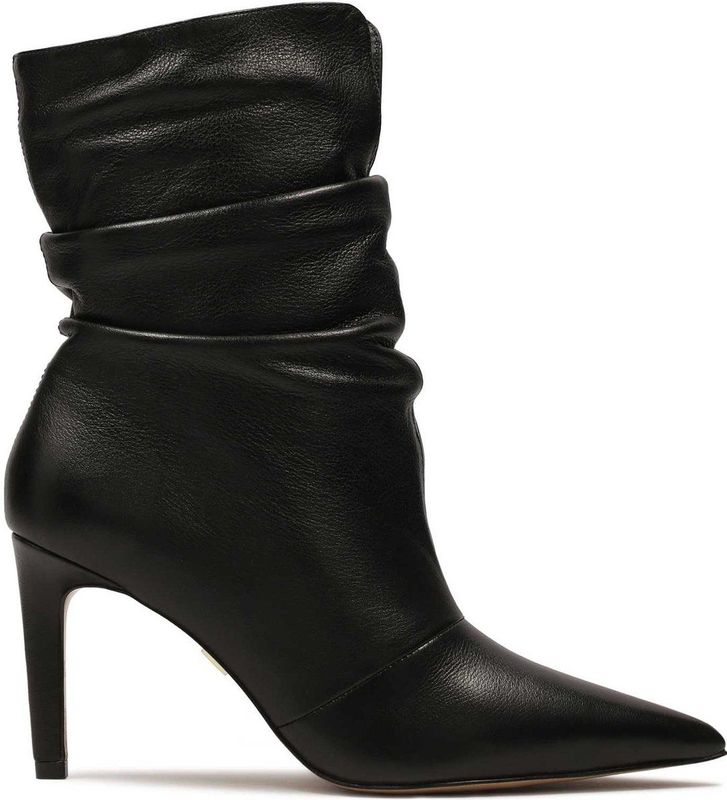 Kazar - Leren Laarzen - Zwart - Dames - Met Gekreukeld Bovendeel