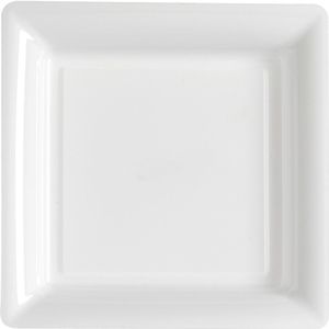 Mozaïk vierkant bord - Wit - 18 x 18 cm - Set van 6