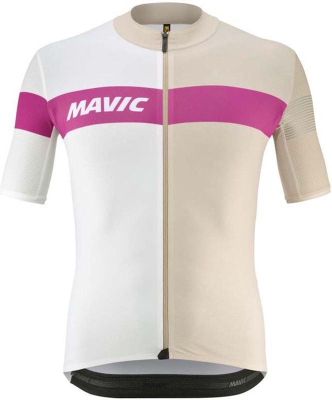 Mavic Ksyrium Pro Korte Mouw Wielertrui Beige,Wit S Man