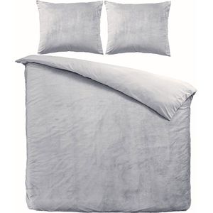 Zavelo Dekbedovertrek Velvet Comfort Grijs-1-persoons (140 x 200/220 cm)