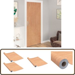 vidaXL Zelfklevende Deurfolies 210x90 cm Esdoorn Deurfolie - Pvc Folie - Houten Look - Deurdecoratie - Wandbekleding