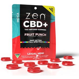 ZEN CBD+ - Fruit Punch - Indica - 200mg Hemp-Infused Gummies - 10 stuks