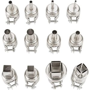 12-delige stalen heat nozzles kit voor 850 Hot Air soldeerstation - reparatie tool accessoire