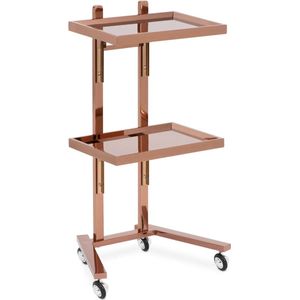 Physa - Cosmeticawagen - Zwart - Roestvrij Staal - 2 Opklapbare Planken