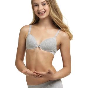 Boobs & Bloomers tiener BH voorgevormd - Eerste bh - Kinder bh kleine maten - 65A - Grijs