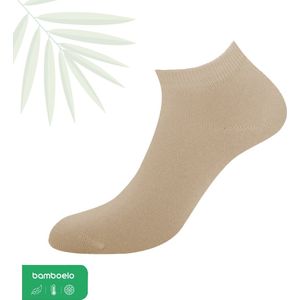Bamboe Sokken, Sneaker Sokken, Dames en Heren, Kort Sokken, Antibacterieel, 1 Paar, 39-42, Beige