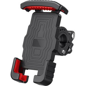 Universele Motorhouder ook voor Fiets, Scooter & Fatbike & E-Bike - Motor Telefoonhouder - Telefoonhouder motor - 1 Seconden lock - 360° Rotatie - Trillingvrij - Robuuste Gsm Houder - Robuust - Fiets Accessoires - iPhone - Samsung