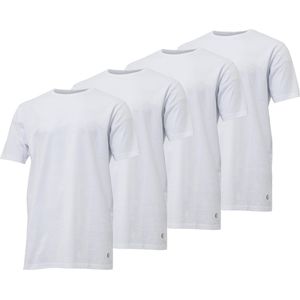4-pak Heren T-shirts Gentlemen longfit ( extra lang ), 100% katoen voorgekrompen wit ronde hals M