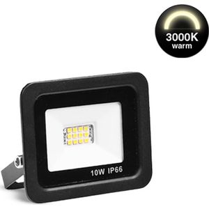 LED Breedstraler - 10 watt - 2 Stuks - Warm witte Lichtkleur 3000K - IP66 - Duurzaam & Energiezuinig - Bespaart 60% - Bouwlamp - Tuinverlichting