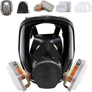 Ynkkvre - gasmasker - 15-in-1 6800 verfmasker met filter - volledig gelaatsmasker met organische dampen respirator - beschermend veiligheidsmasker voor schilderen, lakken en houtbewerking