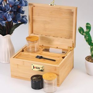 Grote Stash Box met Rolling Tray 5 Accessoires en Slot Luxe Houten Opbergset met Divider Voor Organisatie Perfecte Geschenkset