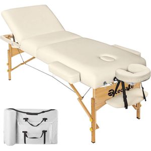 Draagbare Massagetafel - Beige - Verstelbare Behandeltafel - Opvouwbaar met Opbergtas