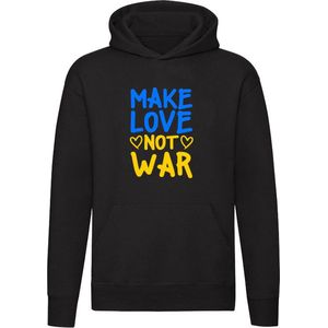 Make love not war | Oekraine | Oorlog | Kiev | Peace | Unisex | Trui | Sweater | Hoodie | Capuchon | Zwart