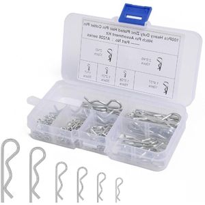 Veerstekkers R-clips assortiment - 100 stuks roestvrijstalen splintenhouderveer