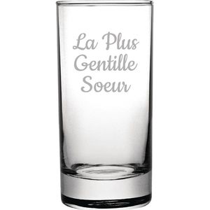 Longdrinkglas gegraveerd - 28,5cl - La Plus Gentille Soeur