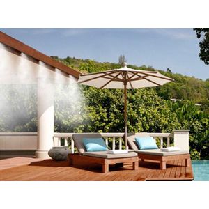 Narvie Vernevelingssysteem - 10 Meter - Verkoeling voor Tuin, Patio, Veranda & Zonnescherm - Eenvoudig aan te sluiten op Tuinslang of kraan